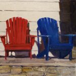 Show Us Your Fourth of July Plein Air Painting! Michael Gaudreau, "Patriot's Chairs," oil, 12 x 12 in.