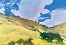 Lori Putnam, "Clouds Above the Crown Range," 2018, oil, 10x 12 in., Collection the artist, Plein air