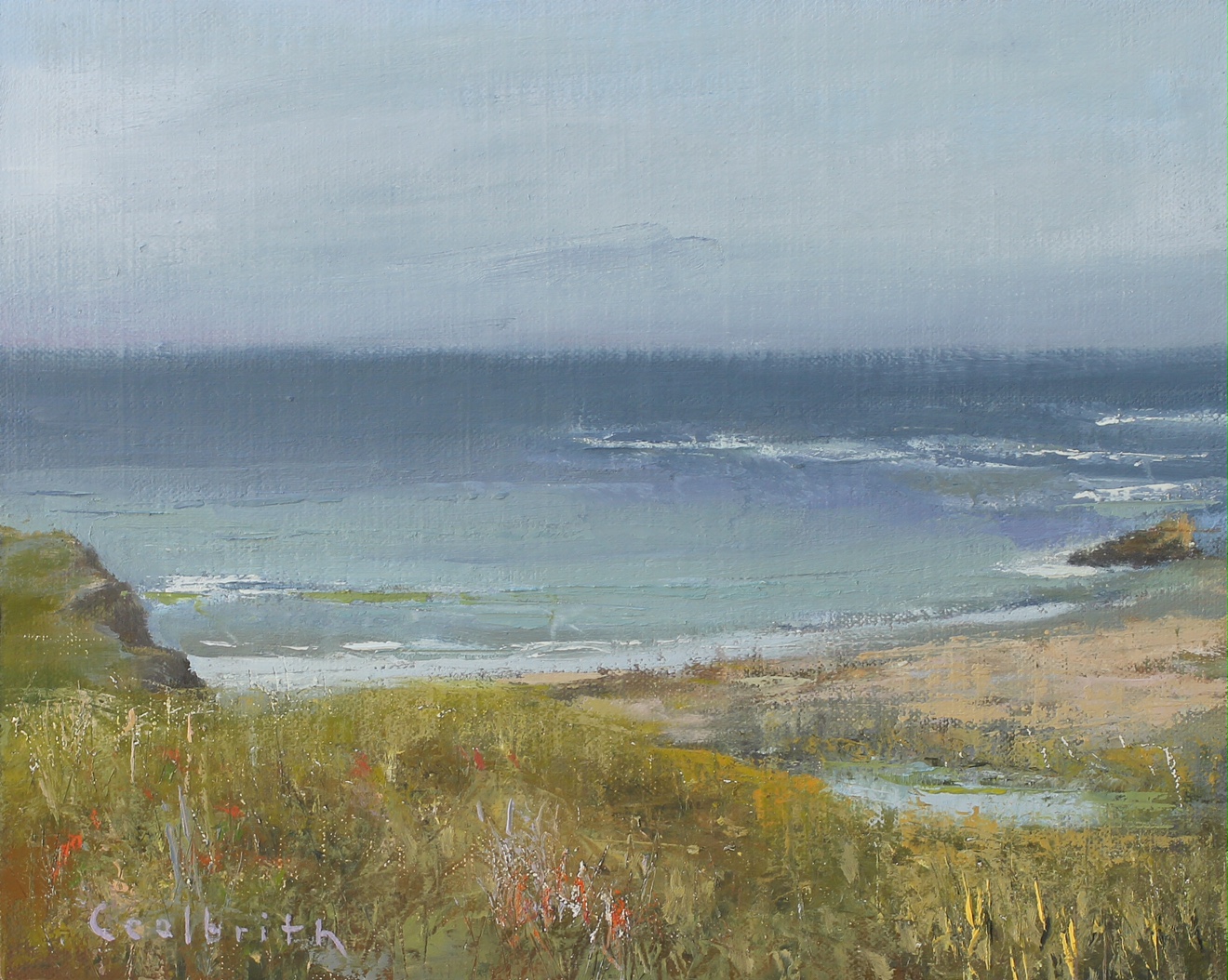 Dan Jones, "Croon Creek Beach," 8 x 10, Oil; part of the Land Conservancy of San Luis Obispo County and SLOPE (San Luis Outdoor Painters for the Environment), Colors of Conservation exhibit