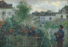 Pierre-Auguste Renoir, "Monet Painting in His Garden at Argenteuil," 1873, oil on canvas, 18 x 23 5/8 in.