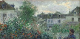 Pierre-Auguste Renoir, "Monet Painting in His Garden at Argenteuil," 1873, oil on canvas, 18 x 23 5/8 in.