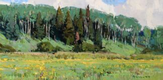 "Mountain Meadow Mosaic" by Josh Elliott, landscape painting