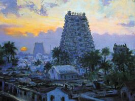 Ray Hassard, “Dawn, South India,” 2005, pastel, 9 x 12 in., Private collection, Plein air