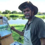 Studio Artist “Rescued” by Plein Air Lester Salazar painting on location at Tradewinds Park