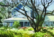 Plein Air Watercolor Inspo Plein air watercolor - Barbara Tapp, "Winter Glimpses," 2021, 10 x 14 in., private collection