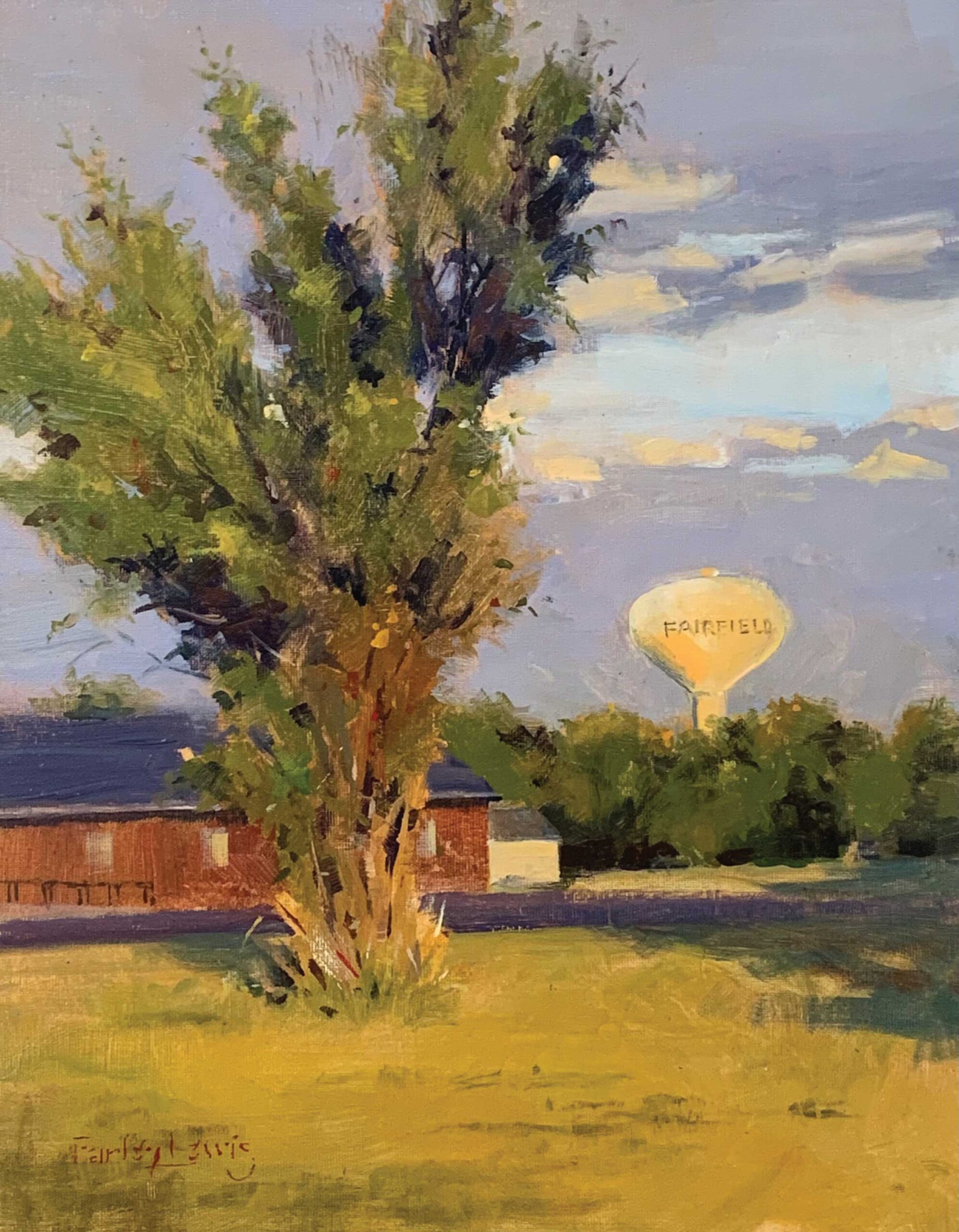 Farley Lewis, “Dawn Over Fairfield,” 2019, acrylic, 11 x 14 in., Available from artist, Plein air
