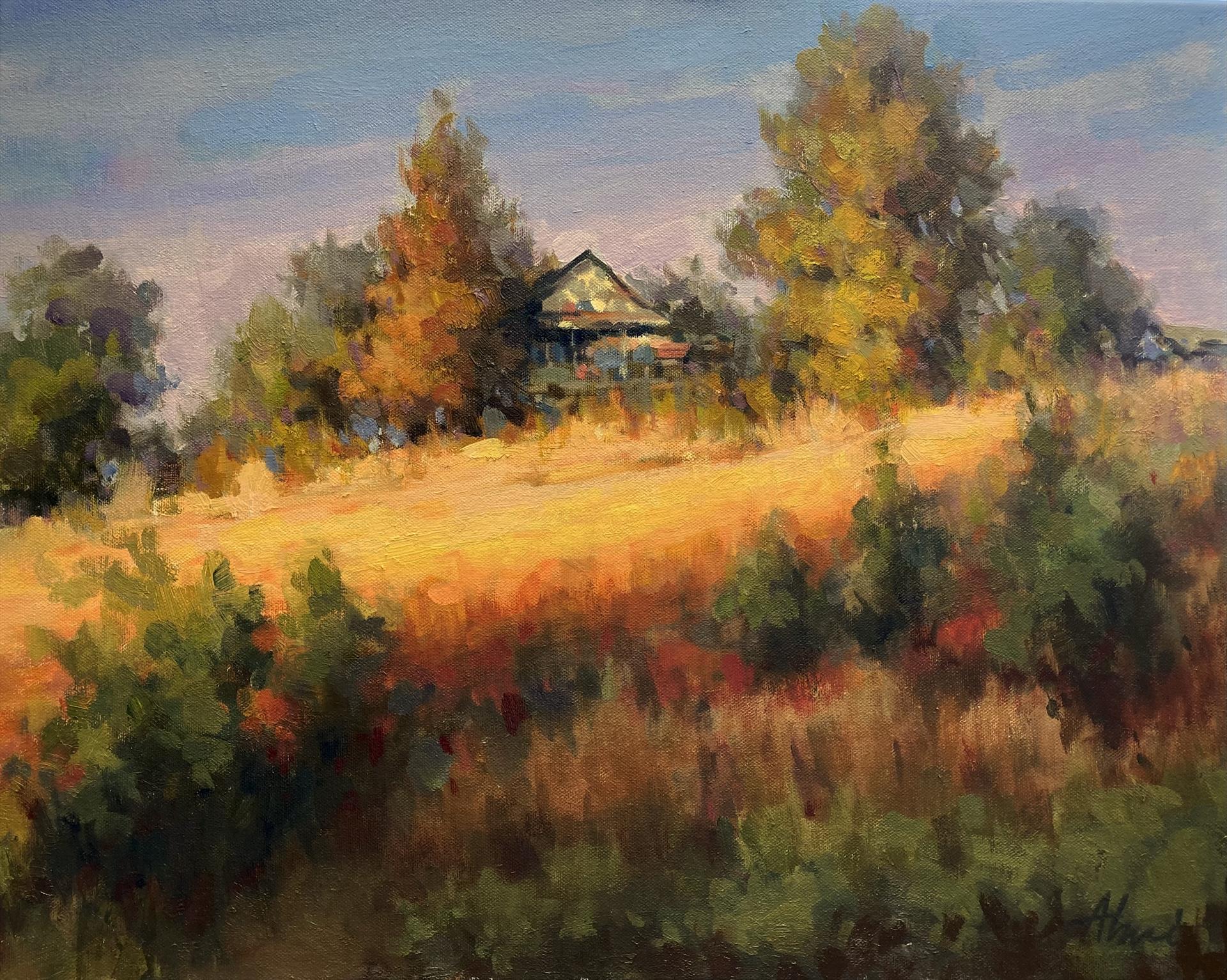Mikyoung Osburn, "Sunset on the Hill," oil, 16 x 20 in.