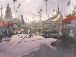 I Chose Watercolor, But Not Because I Liked It Keiko Tanabe, "Summer in San Diego," 2017, watercolor, 14 x 20 in., collection the artist, plein air