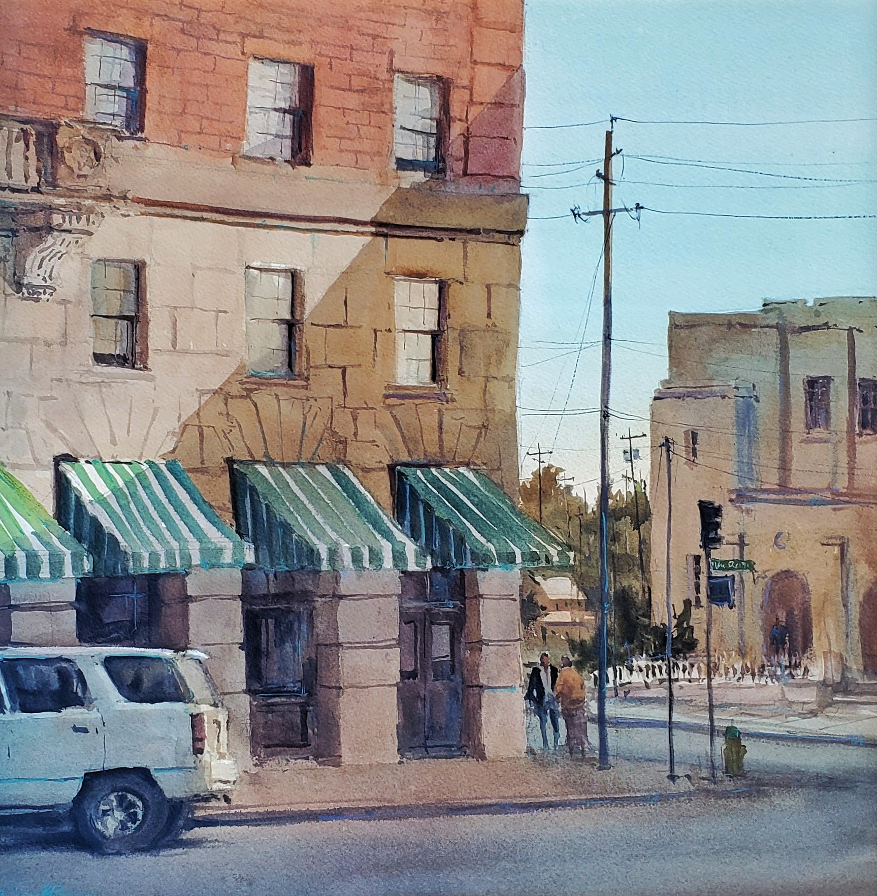 Plein air painting with buildings