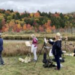 A common scene of happy plein air painters at Fall Color Week (the Publisher's Invitational with Eric Rhoads)