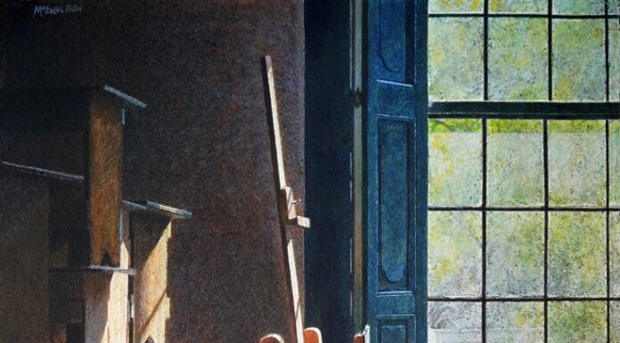 PleinAir Salon - Angus McEwan (United Kingdom), "Early Morning Quiet," watercolor, 22.5 x 15 in.