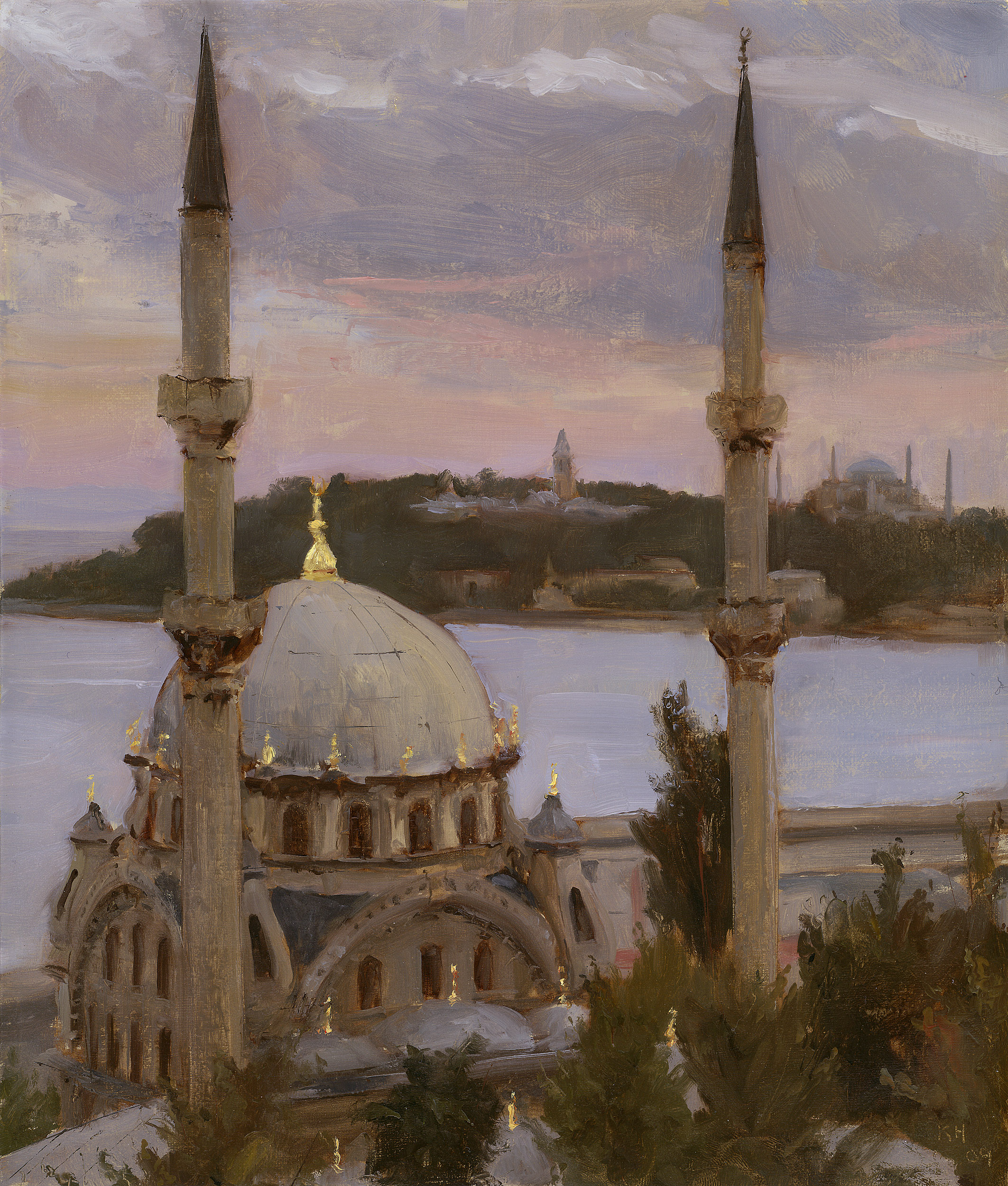 Kenny Harris, "Nusretiye Mosque," 10 x 8.5 inches, Oil on linen 