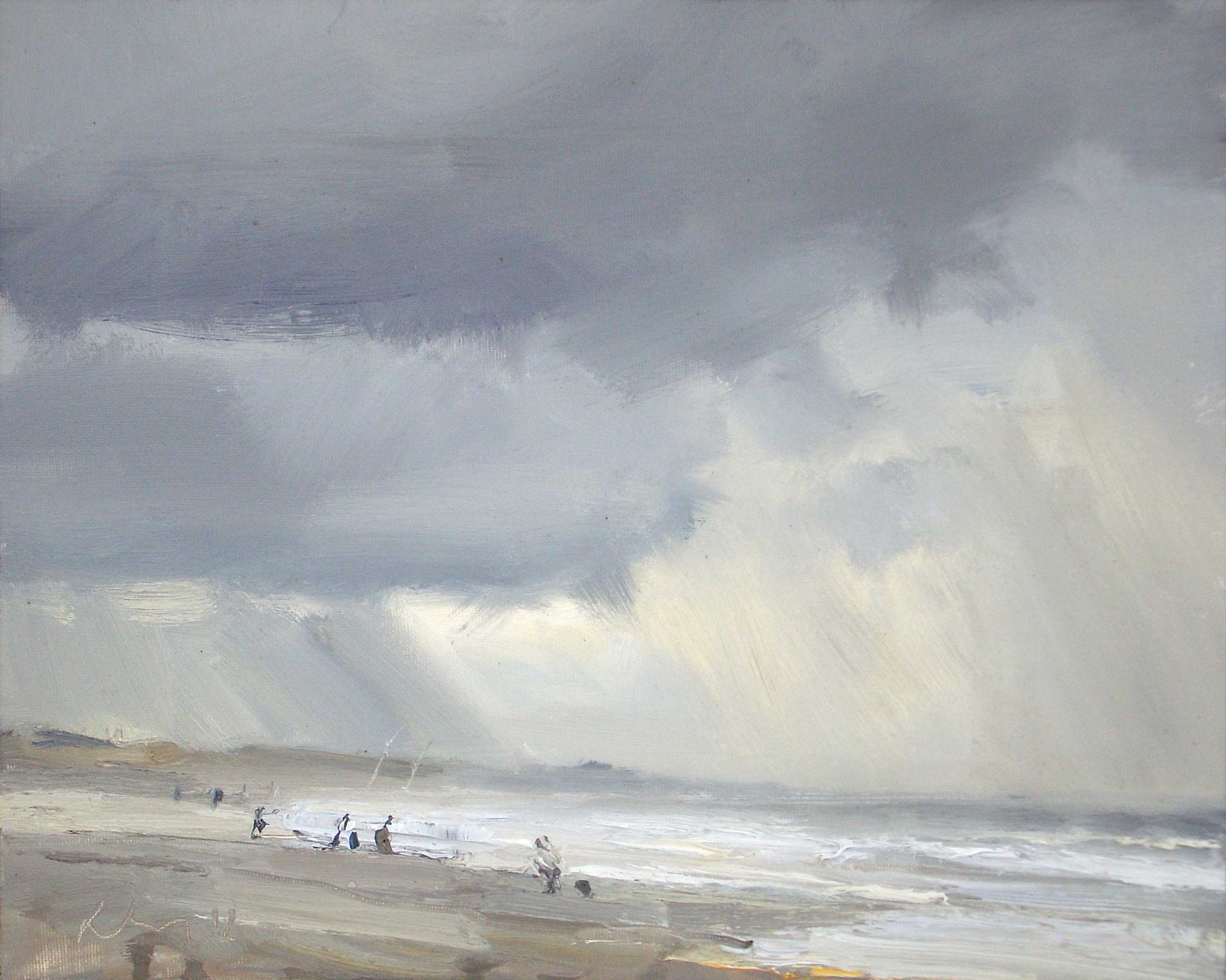 Roos Schuring, "Winter Seascape #13," 24 x 30 cm, Oil on canvas panel