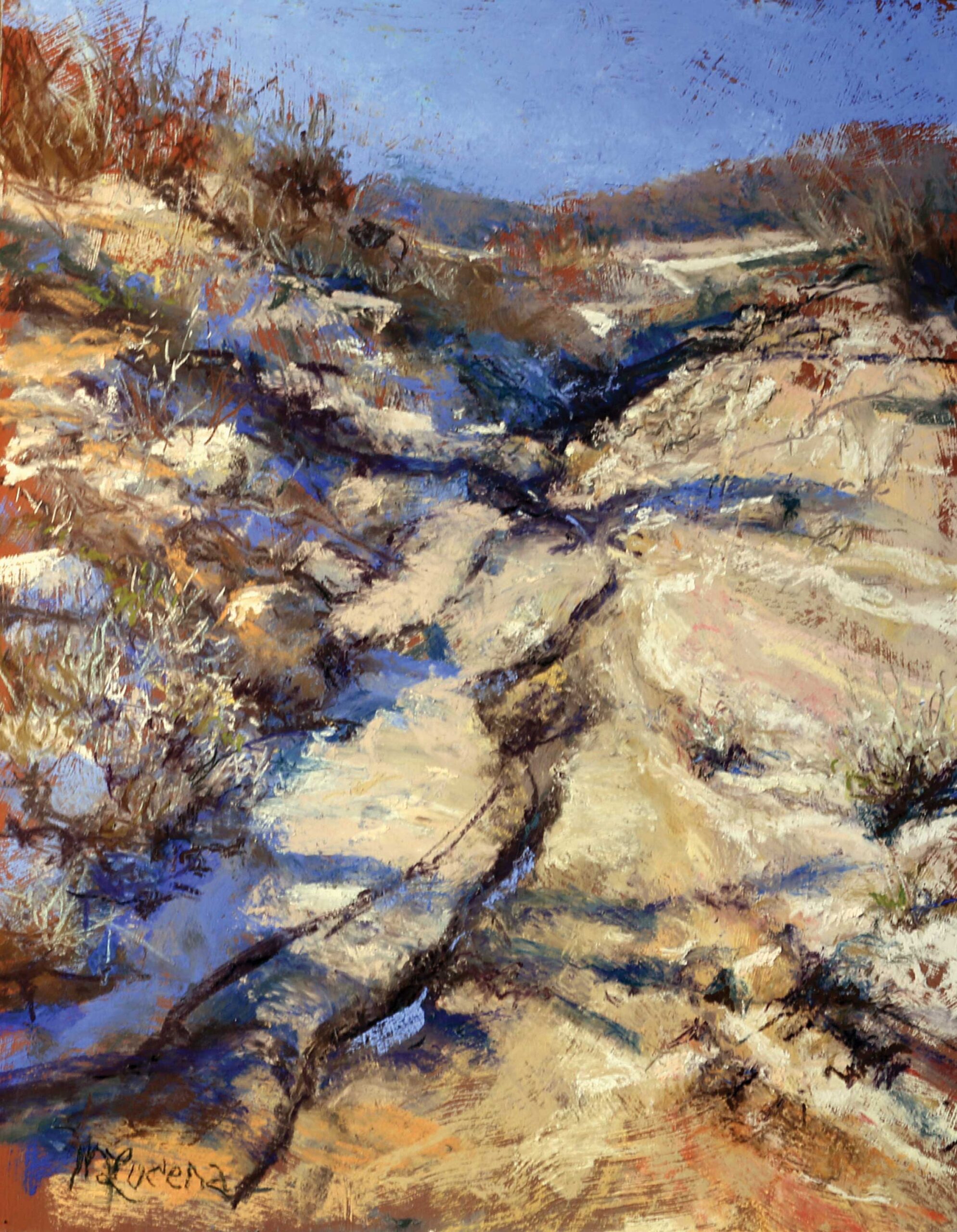 Margi Lucena, "Thirsty, Borrego Desert Spring," 2022, pastel, 18 x 14 in., plein air, Available from Wilder Nightingale Fine Art, Taos
