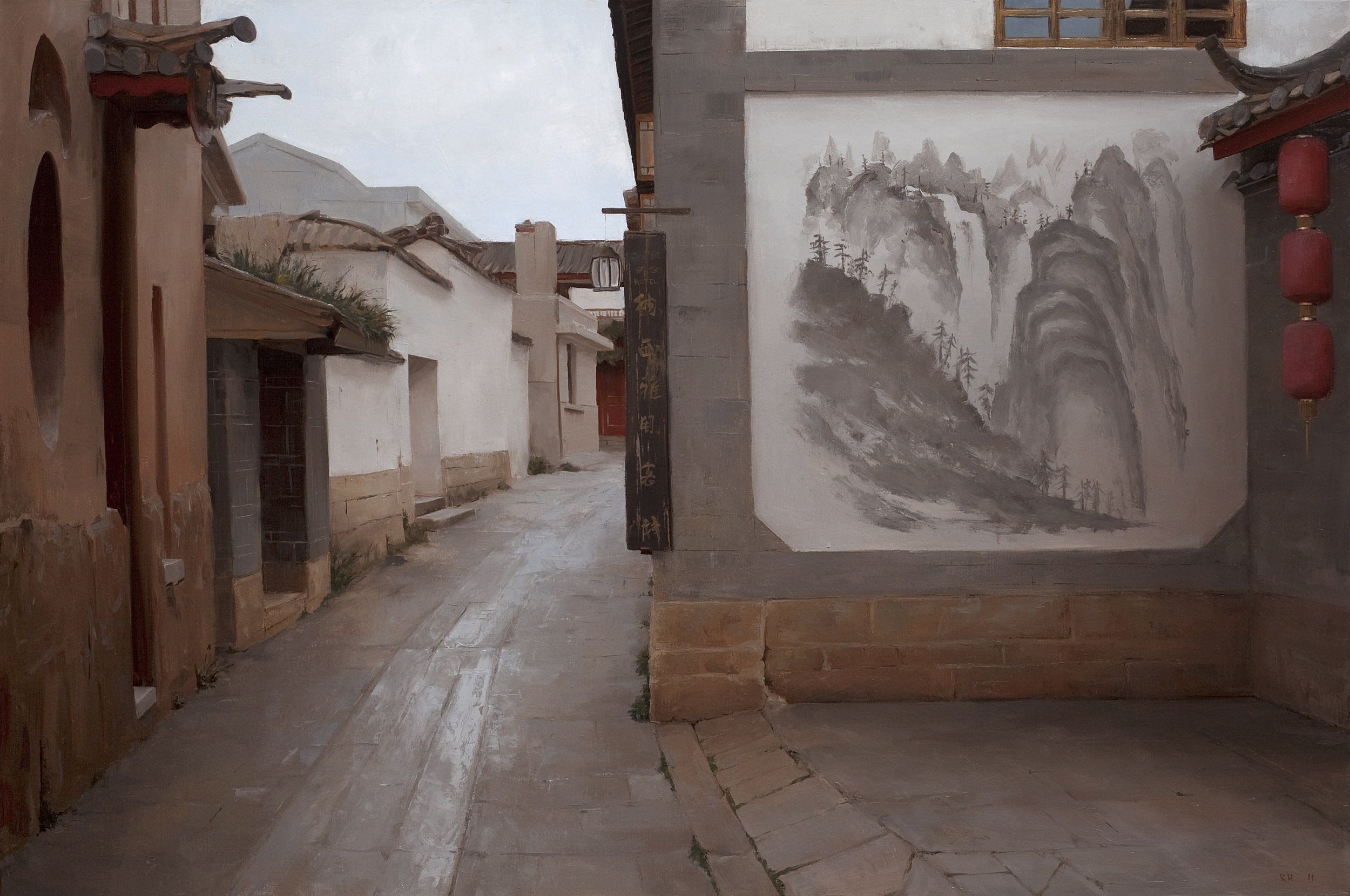 Kenny Harris, "Lijiang," 48 x 72 inches, Oil on linen, plein air painting