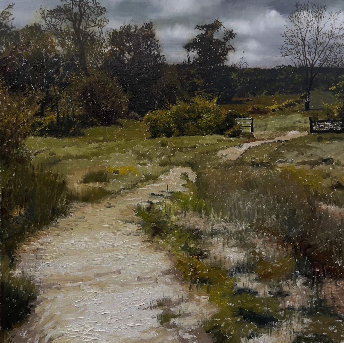 C.W. Mundy, “Down On The Farm,” Oil on linen, 20 x 20 in.