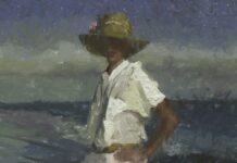 C.W. Mundy, “Emily At The Beach,” 2006, Oil on linen, 36 × 24 in.