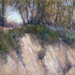 Richard McKinley, "Cliffs of Goleta," 2074, pastel, 12 x 18 in. Private collection Plein air