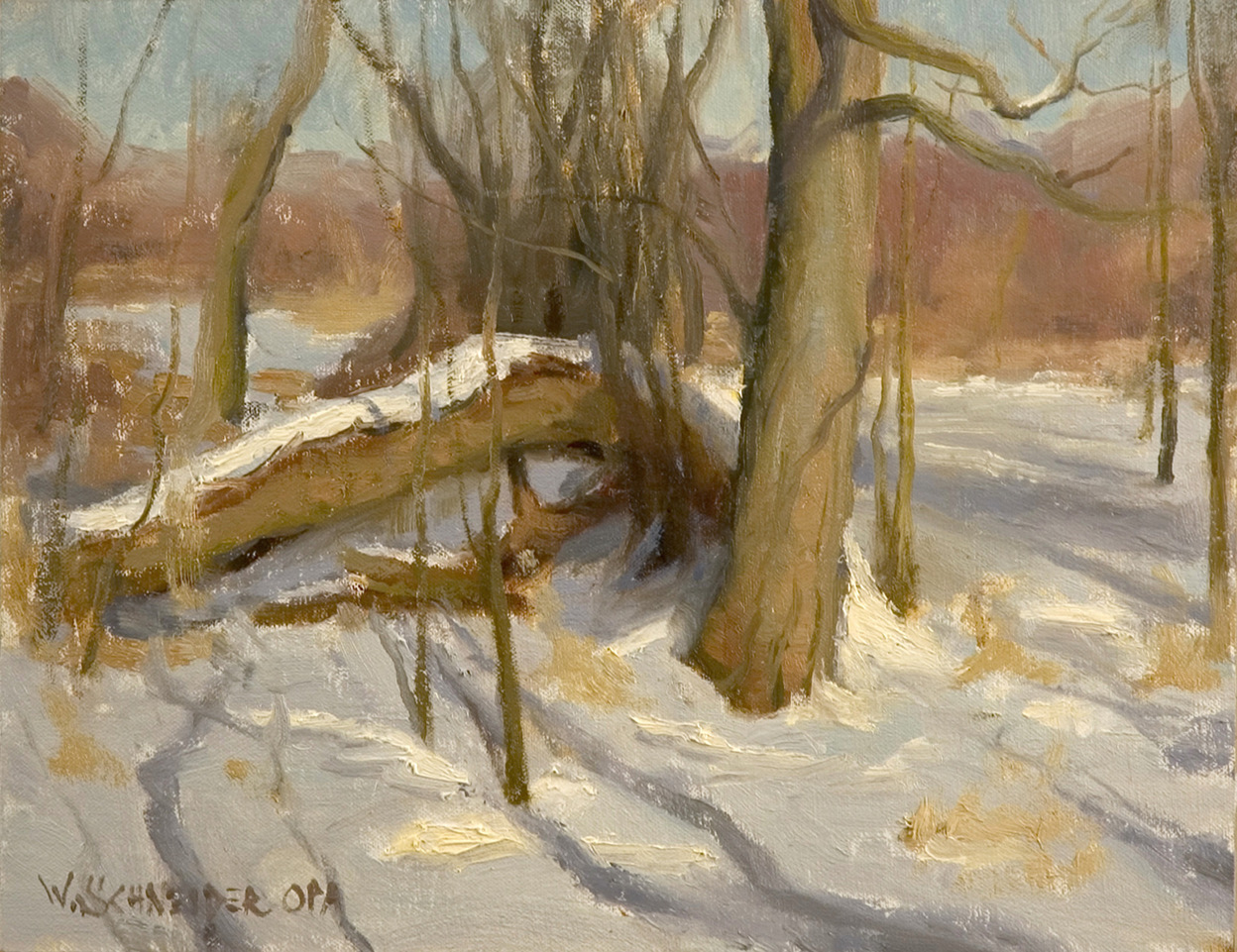 William Schneider, "January Sunshine," 11 x 14 in., plein air