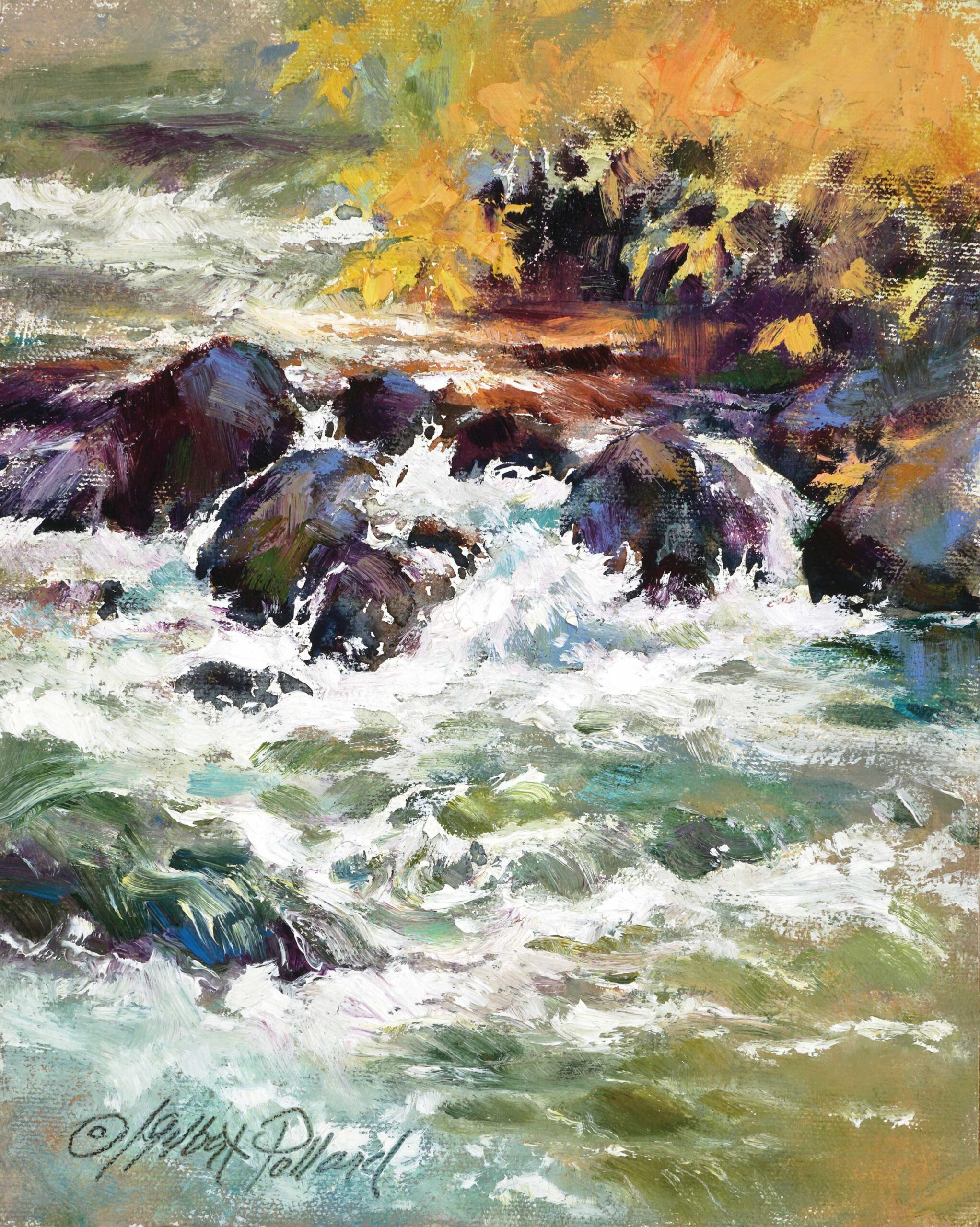 Julie Gilbert Pollard, "Oak Creek at Briar Patch XXVII," 2022, oil, 10 x 8 in., available from artist, Plein air
