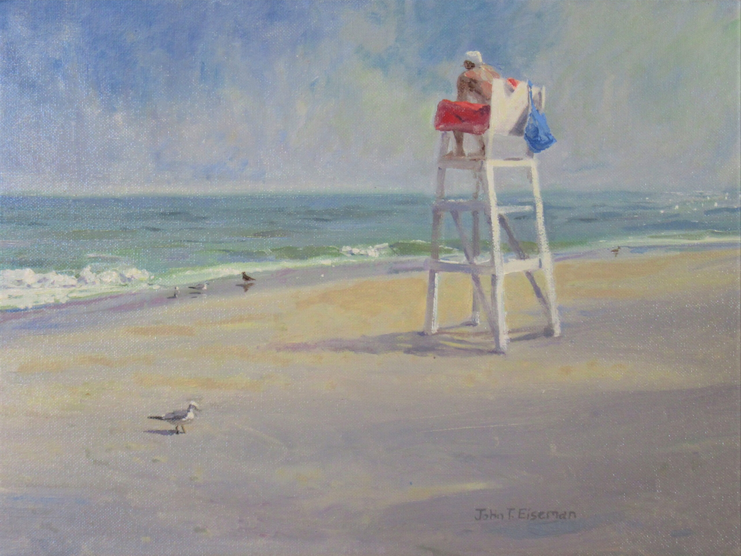 “5 O’ Clock” by John T Eiseman, 2022, oil, 12 x 16 in., Available from artist, Plein air and studio