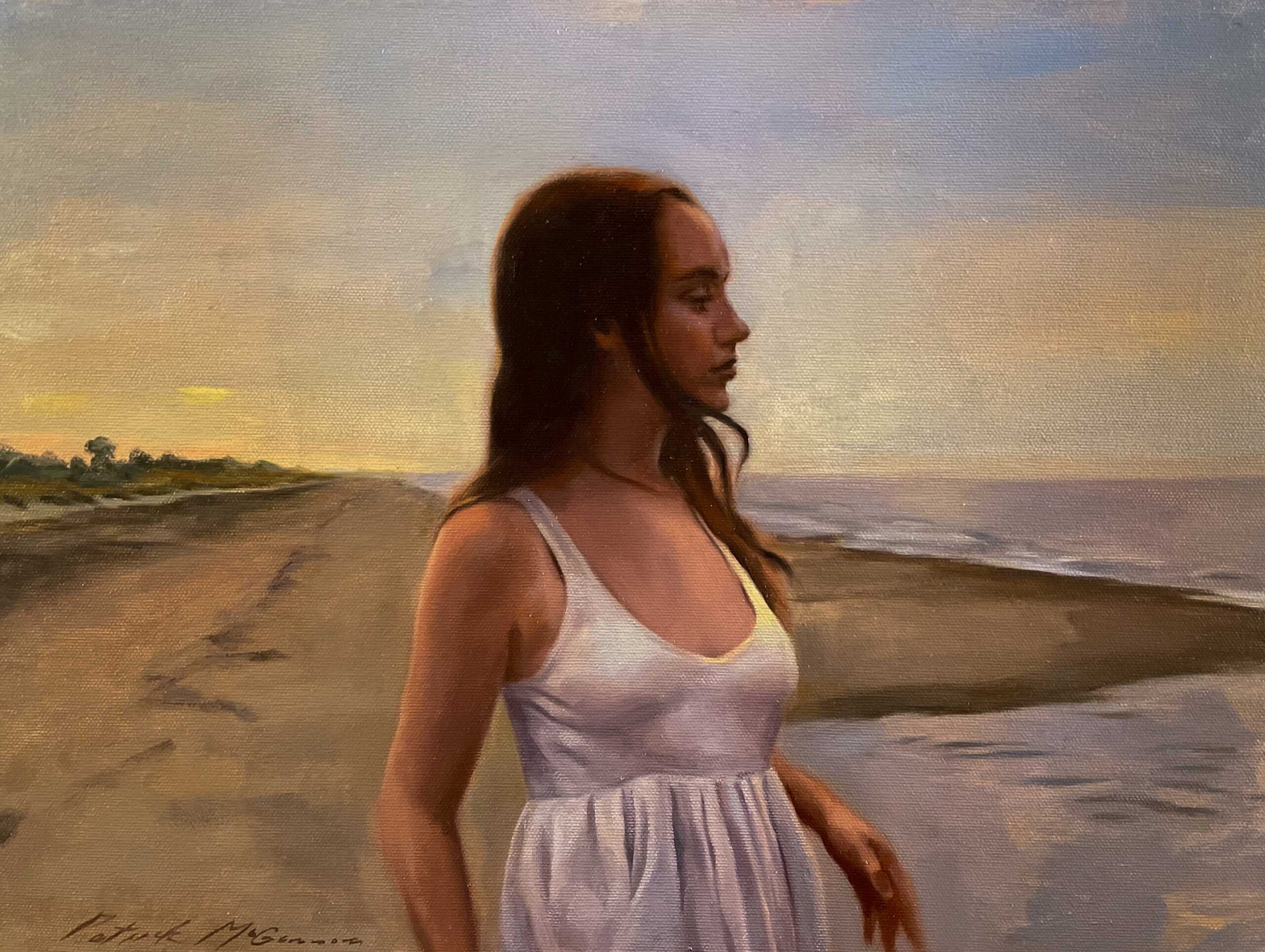 “Fading Light” by Patrick McGannon, 2022, oil, 12 x 16 in., Available from artist, Studio from plein air study