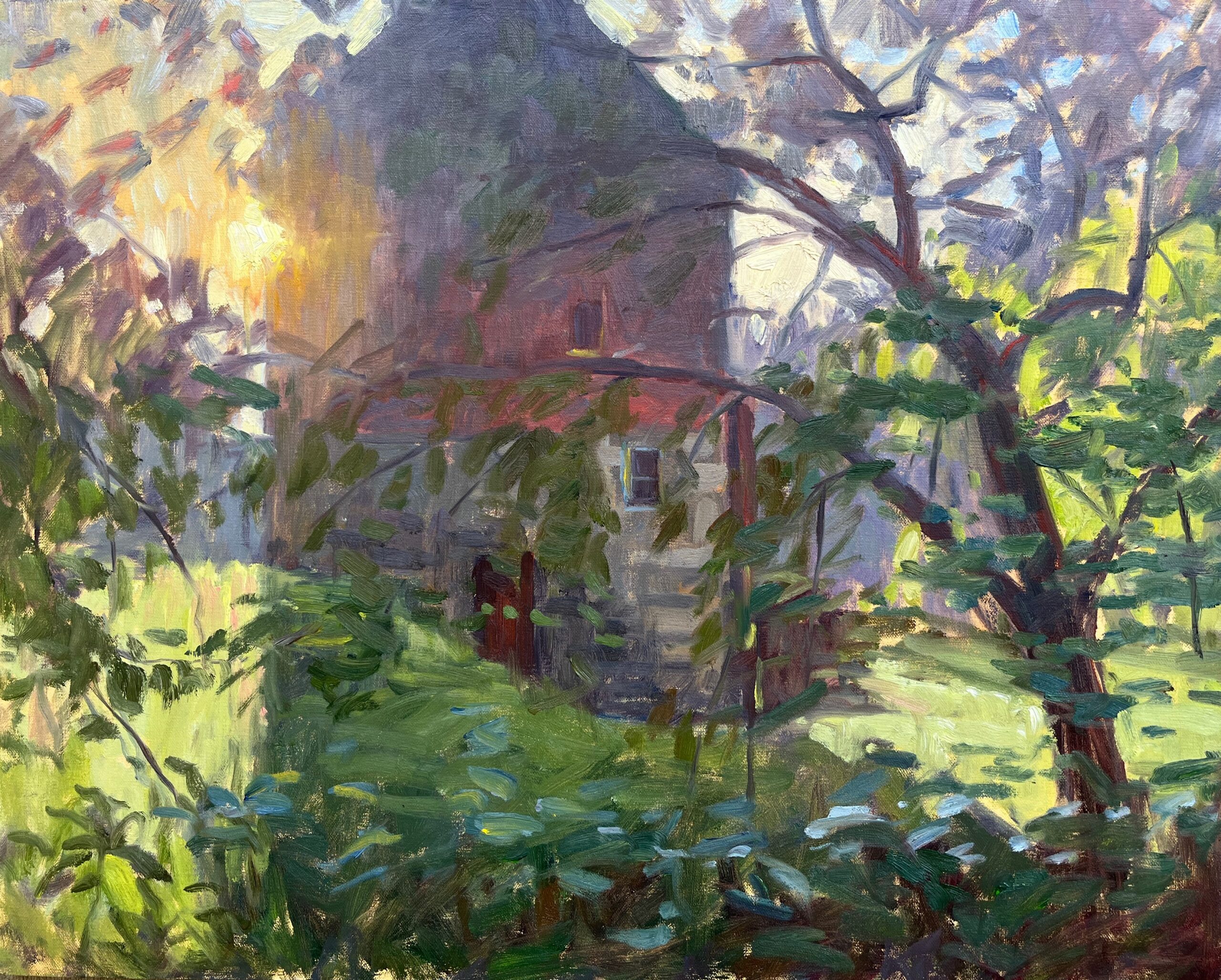 Alison Barry, "Morning at the Mill," 2022, oil, 16 x 20 in., Available from the artist, Plein air