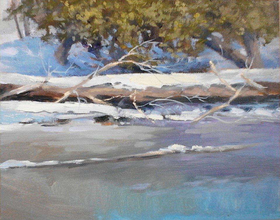 Sharon Griffes Tarr, "Spring Thaw," 8 x 10 in., oil on panel