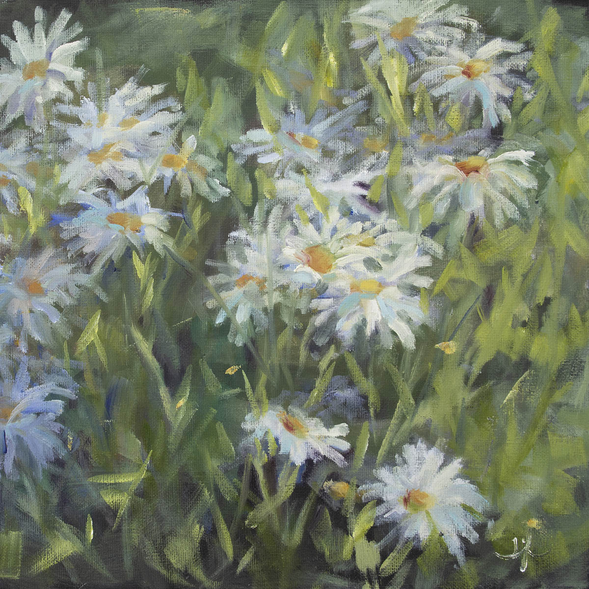 oil painting of bushel of wild flowers