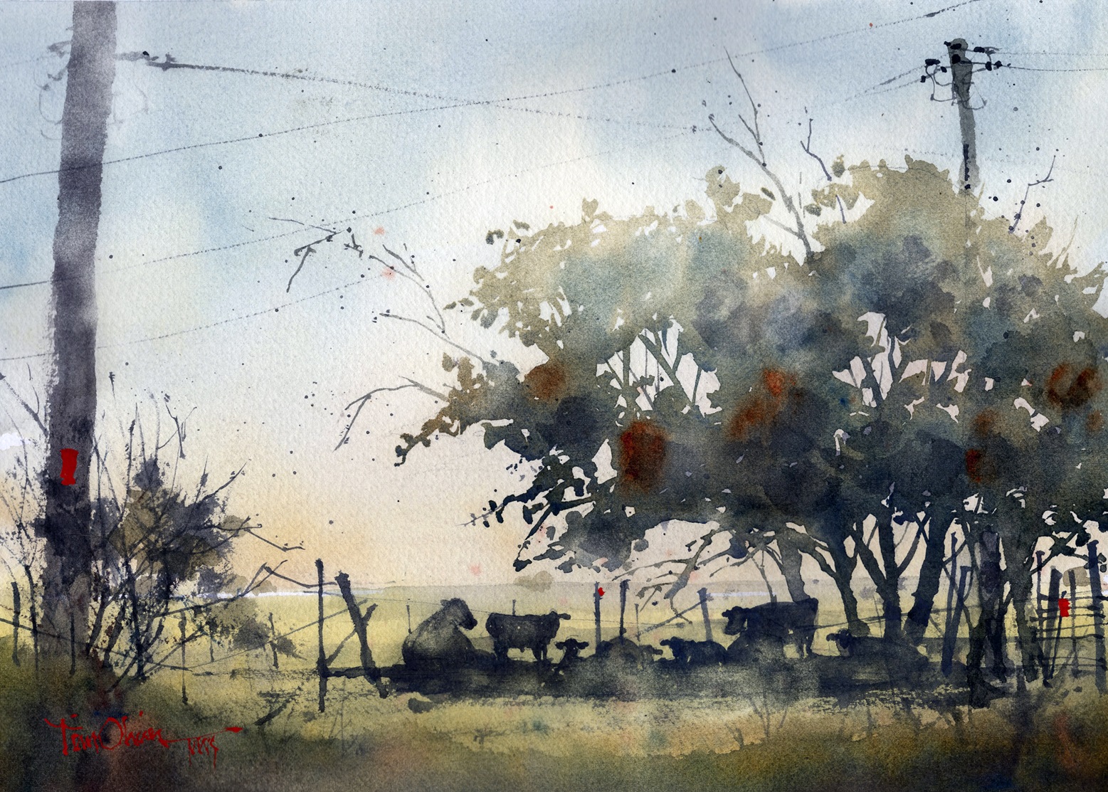 3. Midday downtime, plein air painting watercolor