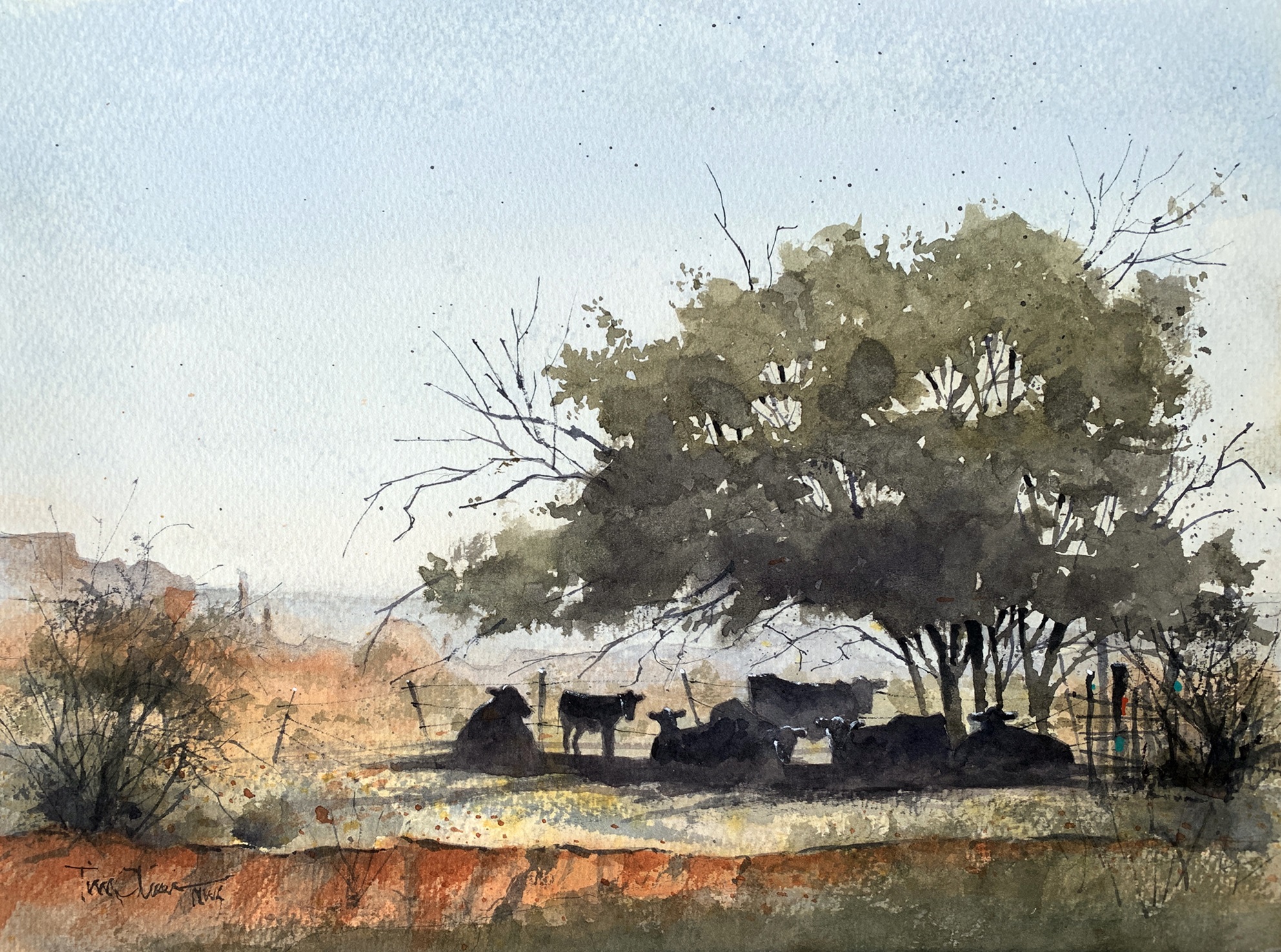 6. "Laid up in the shade" plein air painting watercolor