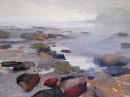 PleinAir Salon - Maria Josenhans, “Endless Agate Beach,” Oil, 36x60 in.