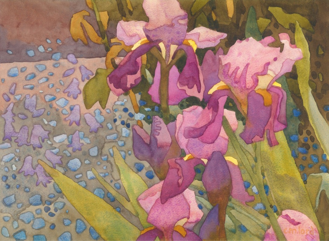 Carolyn Lord (California), “April Iris,” Watercolor, 11x15 in.