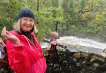 Rosemarie Armstrong, plein air painting on one of her many adventures