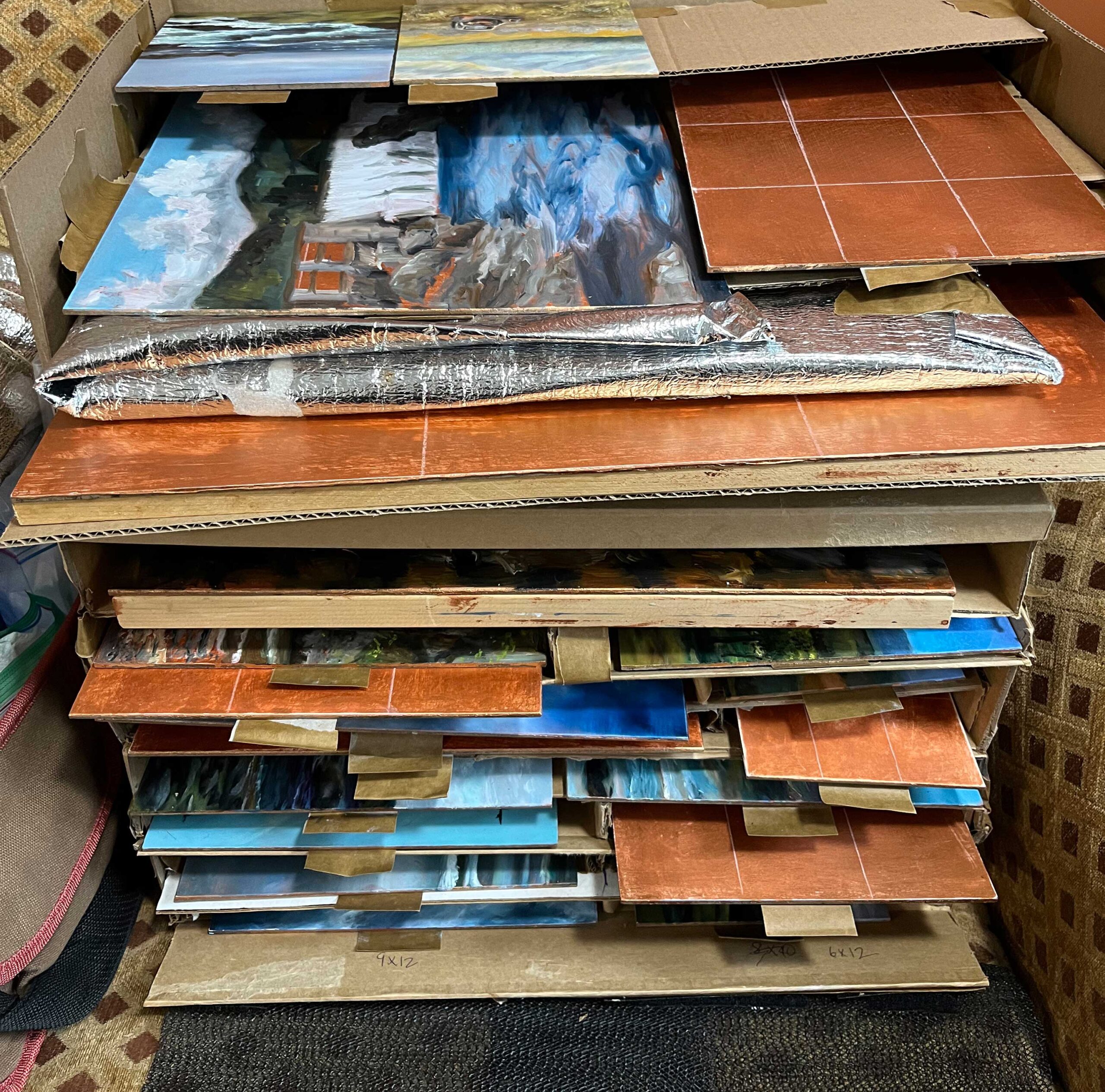 My storage box for wet plein air paintings