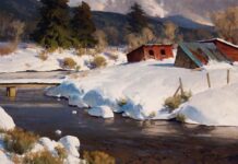 Kimball Geisler, “Winter Derelicts,” Oil, 45 x 50 in.