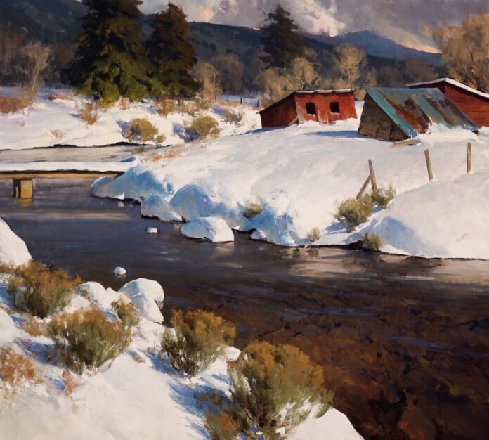 Kimball Geisler, “Winter Derelicts,” Oil, 45 x 50 in.