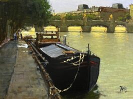 PleinAir Salon - Brian Blood (Pebble Beach, CA), “Parallel Parking in Paris,” Oil, 12x16 in.