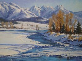 Painting winter landscapes - Aaron Schuerr, “Early Winter,” 2019, oil, 14 x 18 in., Available from artist, Plein air