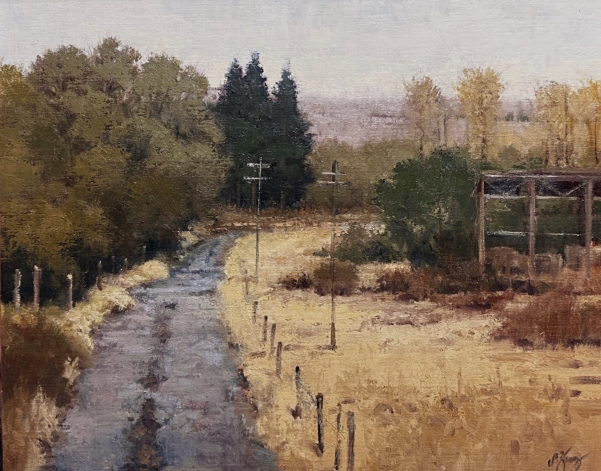 plein air painting composition - Shanna Kunz, “Country Roads,” Oil on linen, 20 x 24 in.