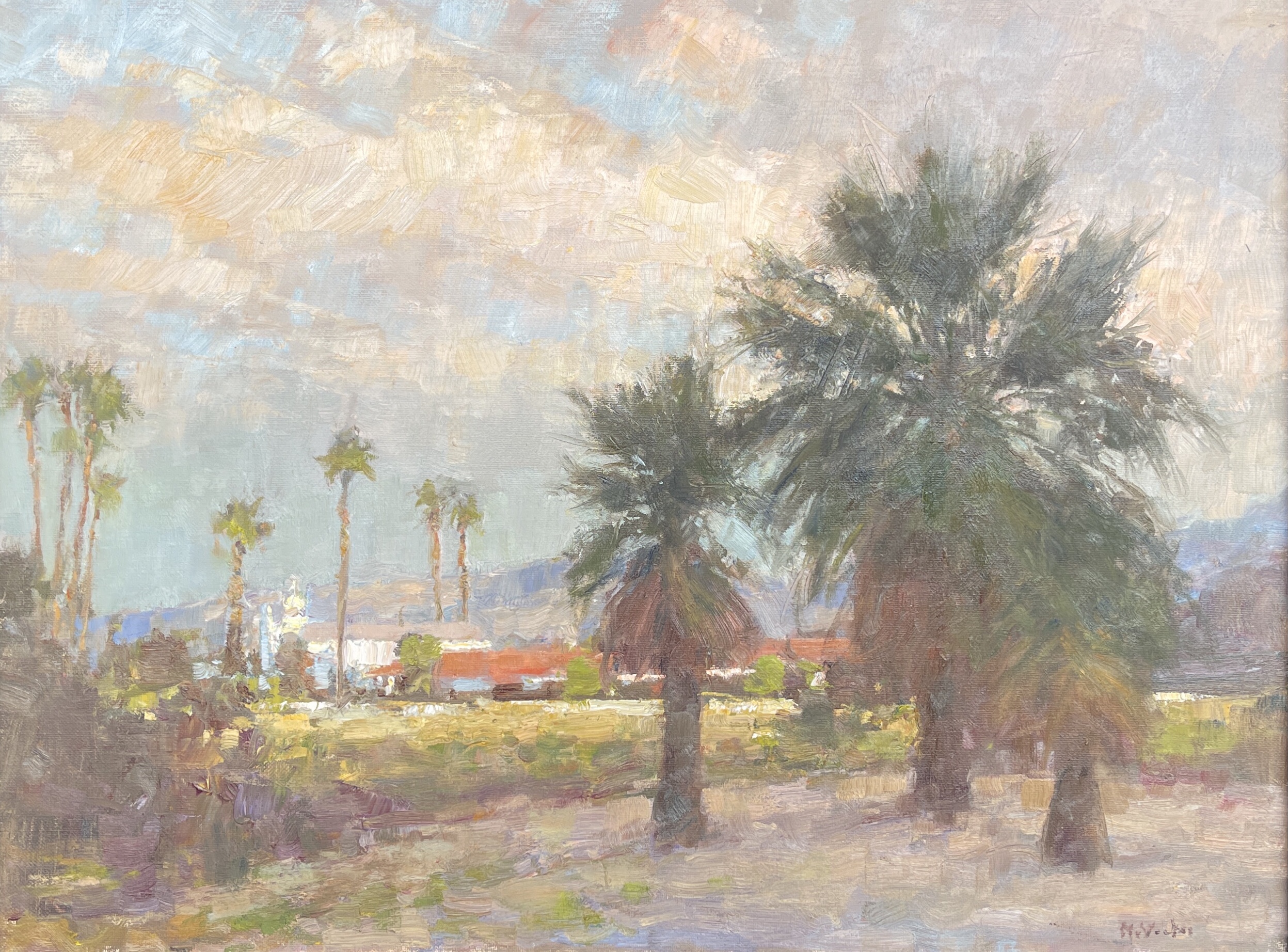 plein air painting - 3rd Place: “Palms, Shadow & Light” by Jim McVicker