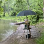 plein air painting in Spring flooding
