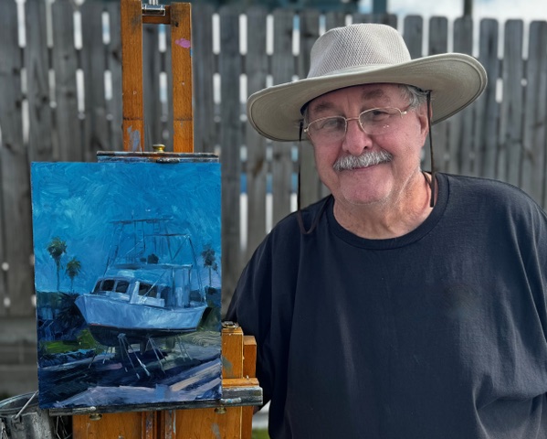 Gil Adams plein air painting in Louisiana