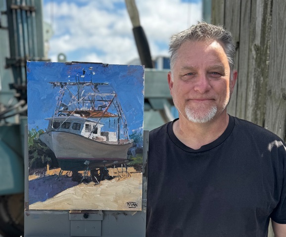 Tim Breaux plein air painting in Louisiana
