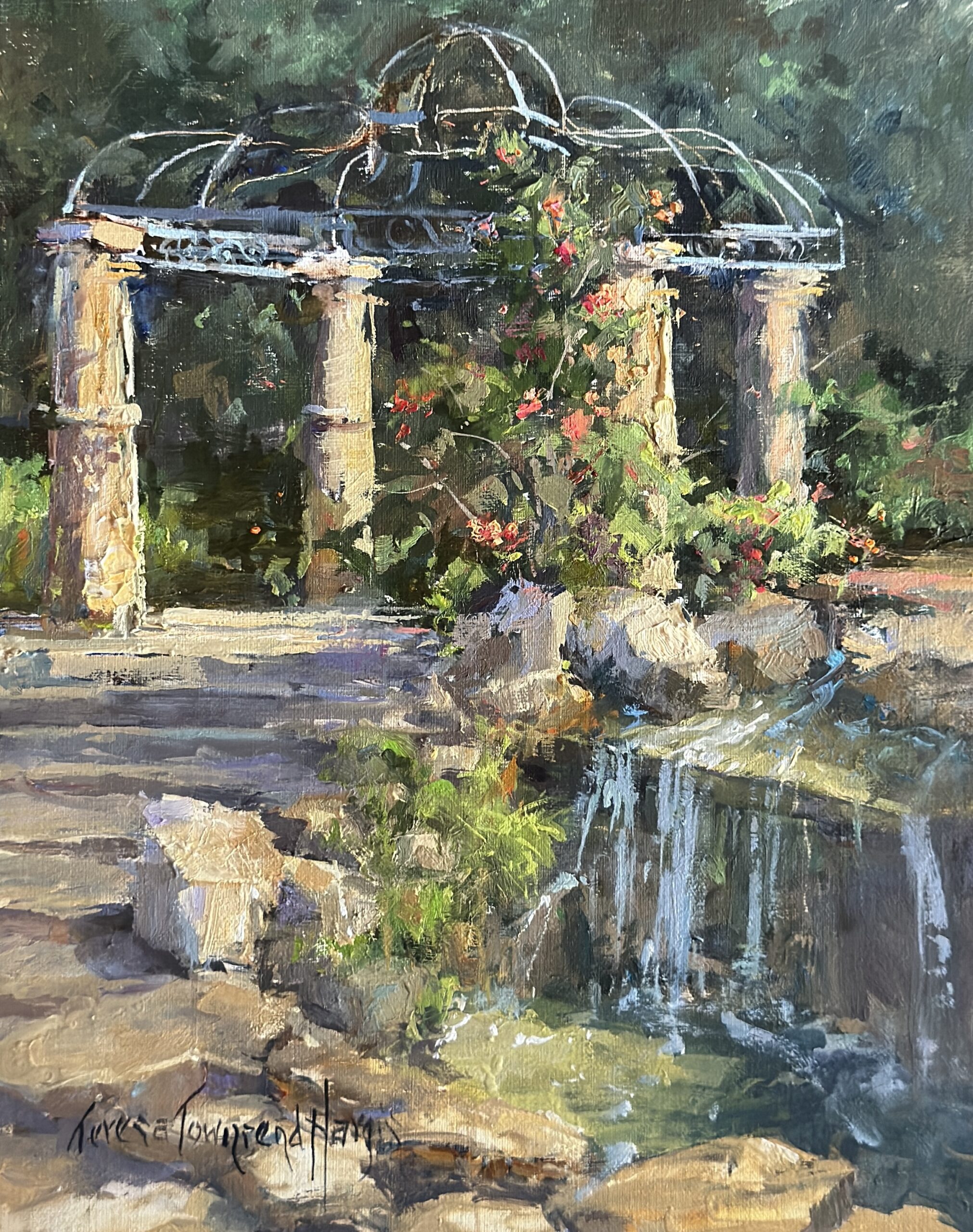 9. Teresa Townsend Hargis, “Westerland Roses,” 2023, oil, 8 x 10 in., Collection the artist, Plein air and studio
