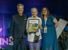 CEO and Publisher Eric Rhoads, Artist Camille Przewodek, and PleinAir Salon Manager Kari Stober