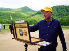 Why My Kids Think I’m a Dinosaur Our host and CEO, Eric Rhoads also set up an easel to paint at Darnell Farms.