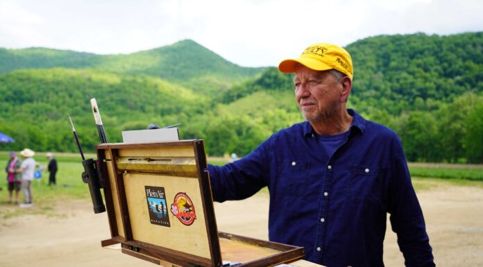 Why My Kids Think I’m a Dinosaur Our host and CEO, Eric Rhoads also set up an easel to paint at Darnell Farms.