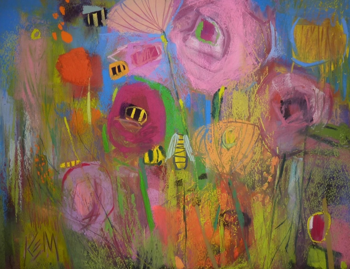 Karen Margulis, “Floral Fantasy Wildflowers,” Pastel, 11 x 14 in.