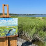 Along Our Shores In progress: A painting by Neill Slaughter while on location in the Northeast U.S.